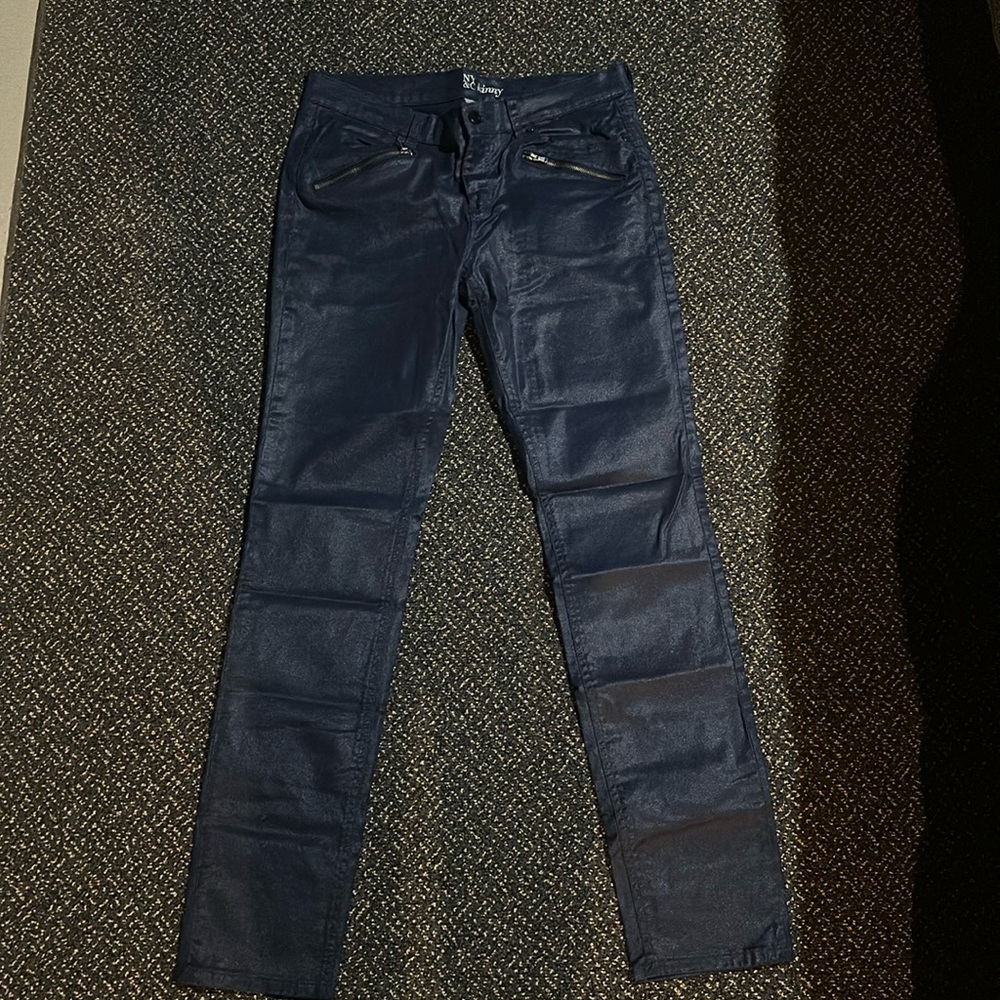 NY & C navy metallic pants never worn size 8